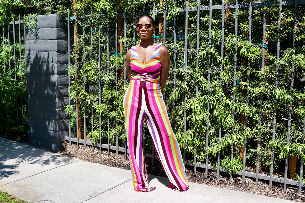 Knit Stretch Colorful Jumpsuit