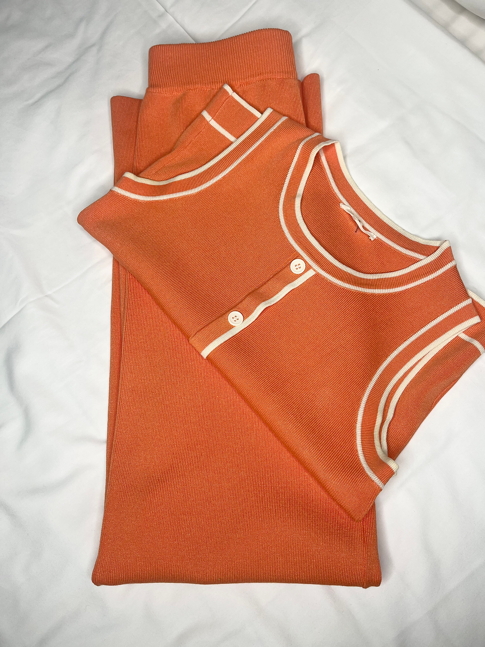 Thumbnail: Peachy Sleeveless Knit Pants Set