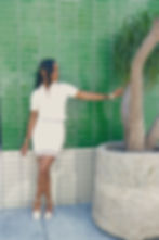 Thumbnail: Cream & Navy Knit Skirt Set