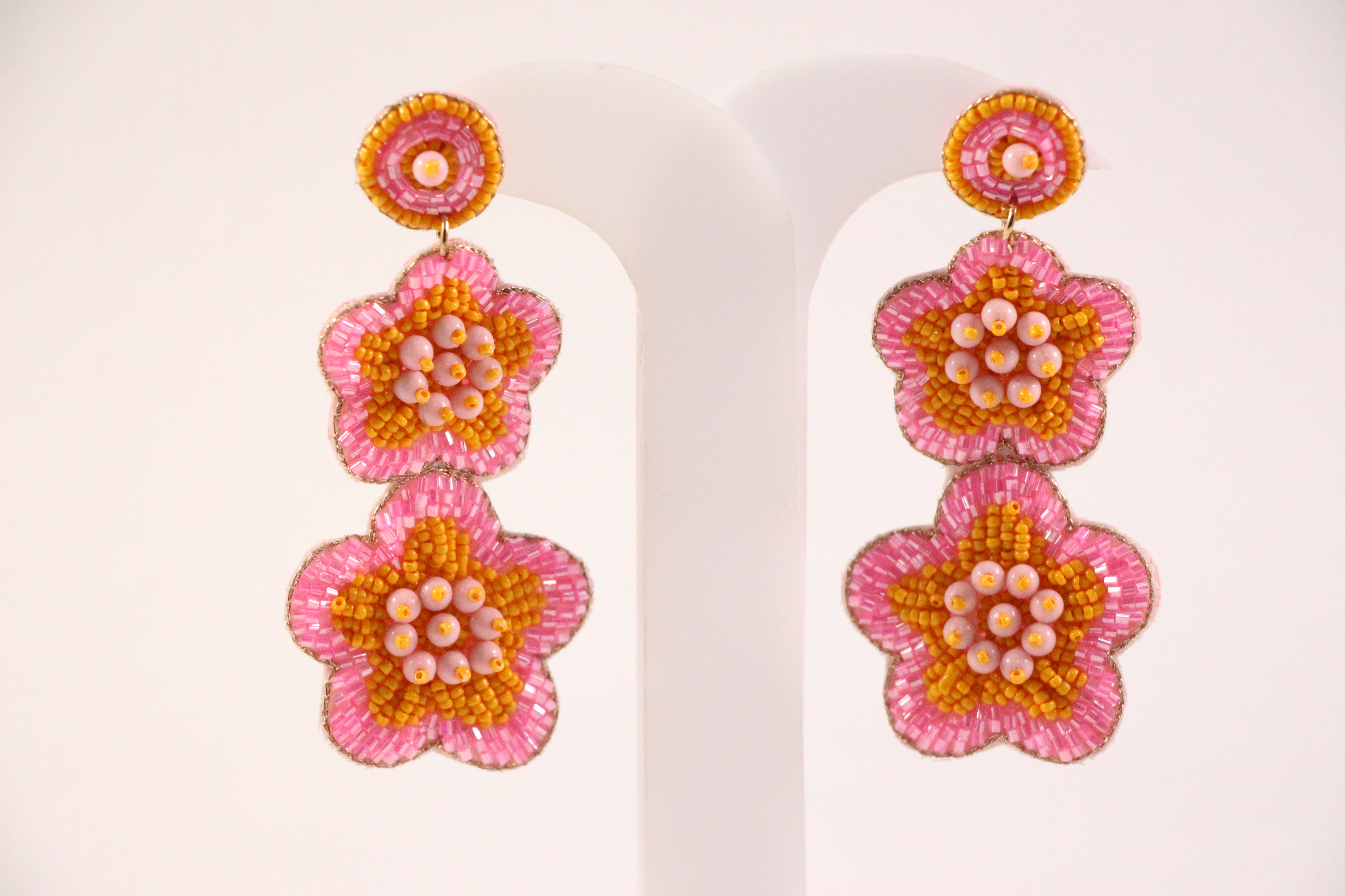 Sunberry Bloom Beaded Handmade Earrings