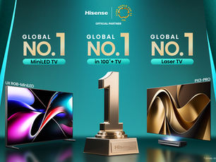 Hisense tops global rankings in Q1 for MiniLED TVs, 100-inch and over displays, and Laser TVs