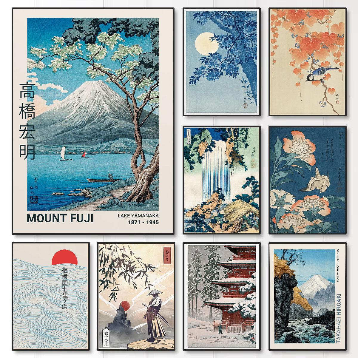 Quadro Monte Fuji e Cerejeiras em Tela