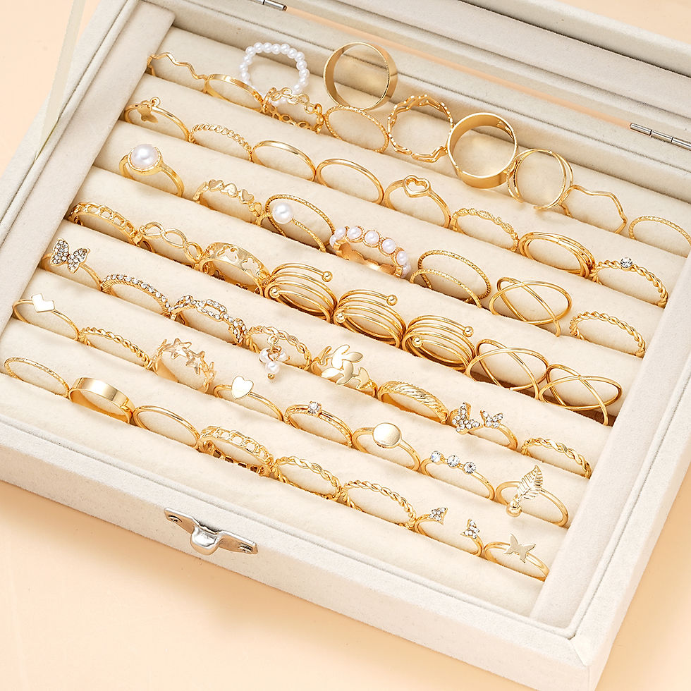 Miniatura: Conjunto 58 Anéis Vintage Boho Coração e Serpente
