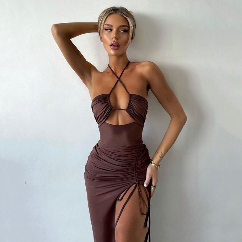Miniatura: Vestido Midi Sexy Sem Mangas Costas Nuas Festa