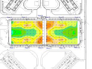 Twin sports pitches within Prison complex
