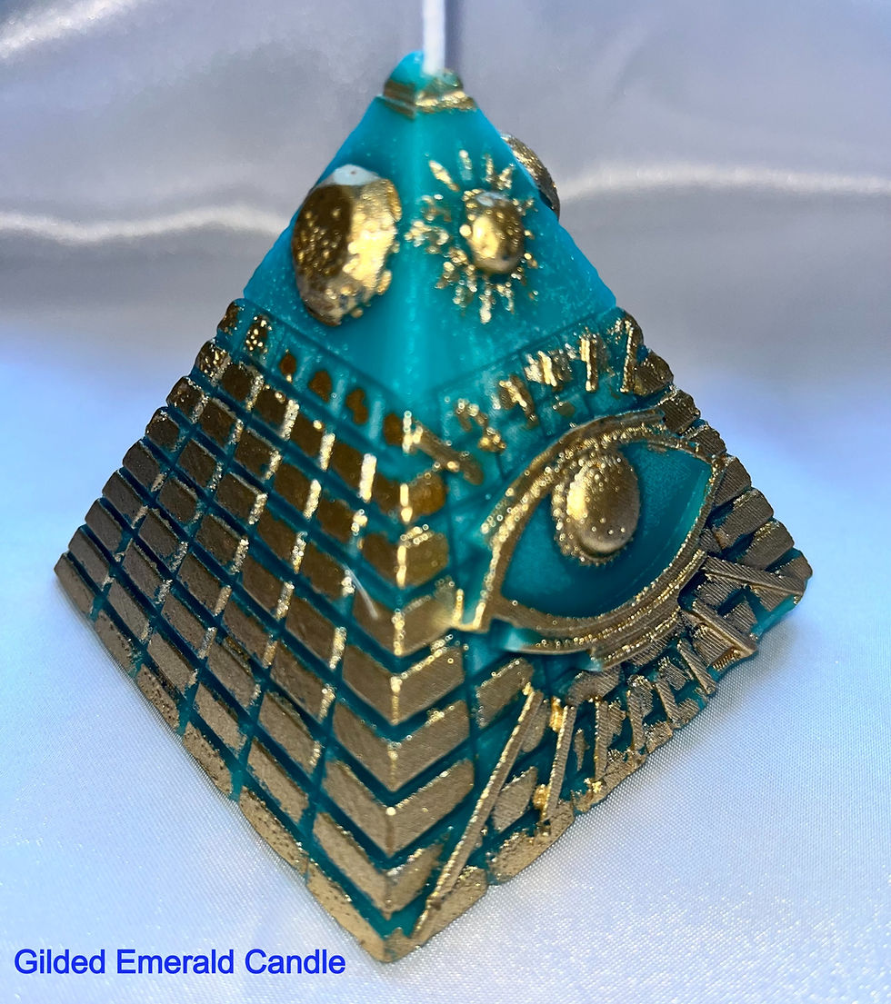 Thumbnail: Gilded Ruby, Emerald, and Opal Handmade Pyramid Candle