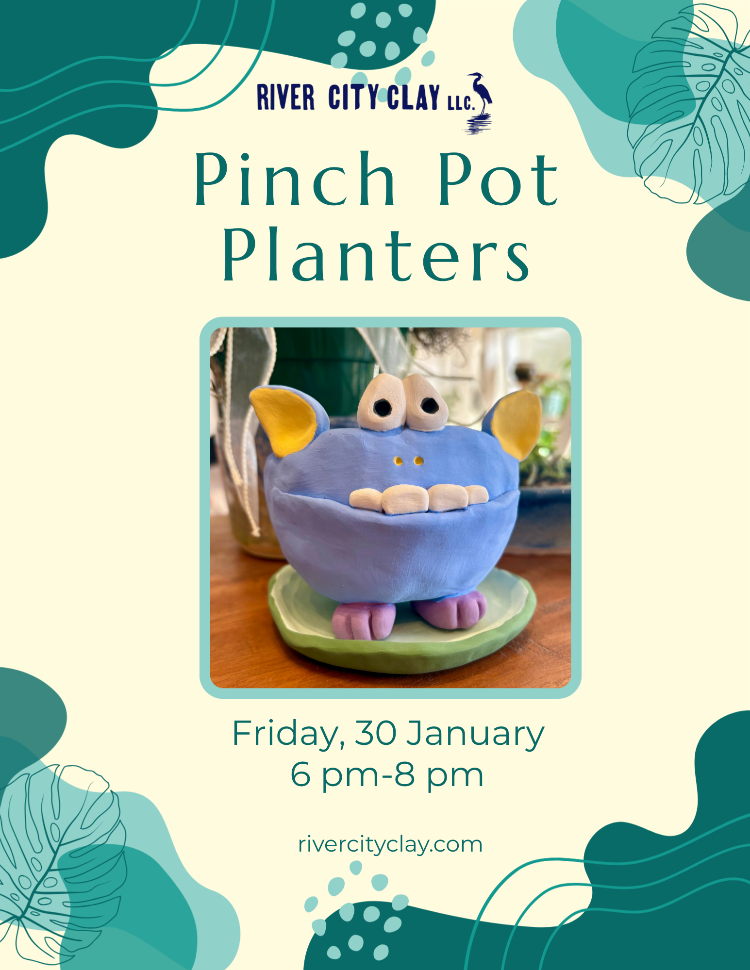 Pinch Pot Planters | Friday, 30 January, 6:00 pm-8:00 pm