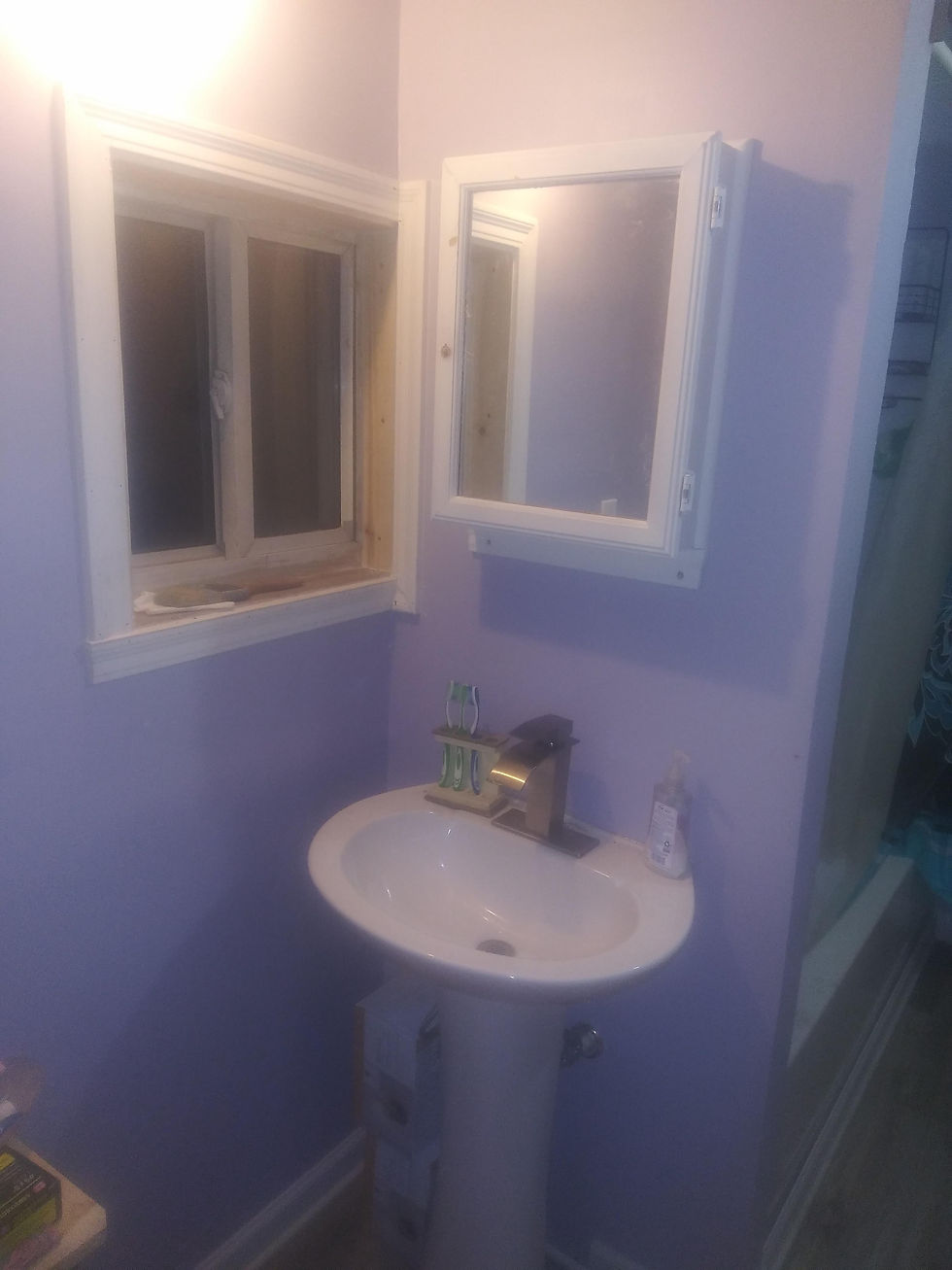 Dayton Bathroom Remodel, Vanity Mirror Install