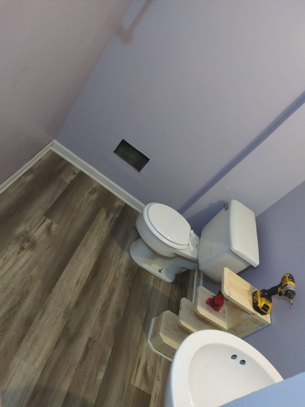 Dayton Bathroom Remodel, Paint Finished, Sink Installed