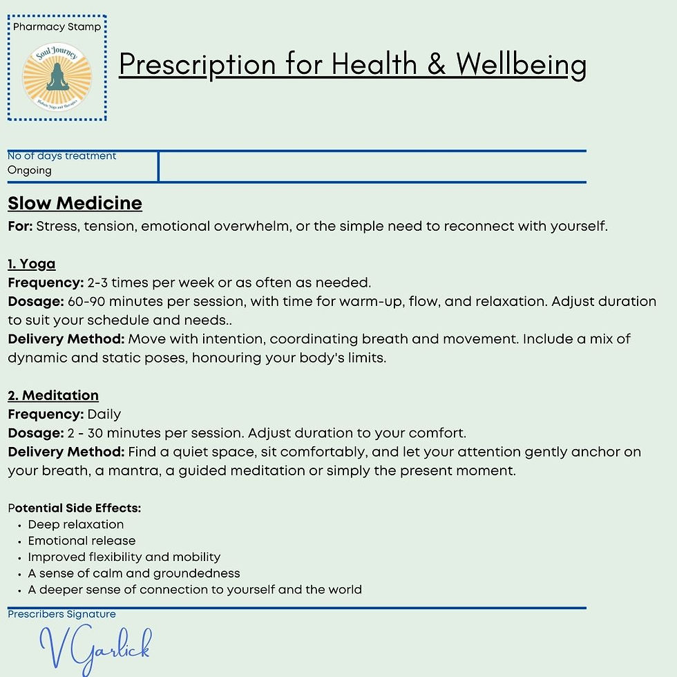 A pretend prescription for health and wellbeing