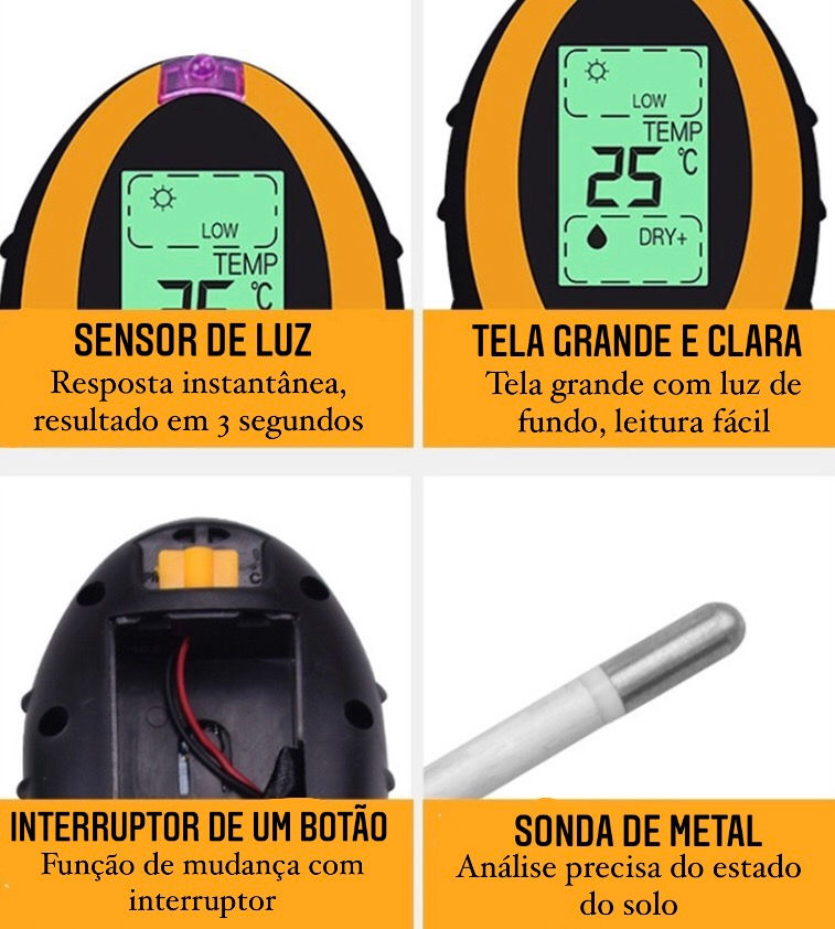 Miniatura: Medidor de PH digital do solo 4x1