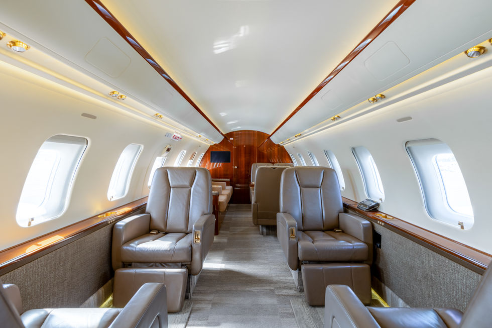 Private jet galley interior