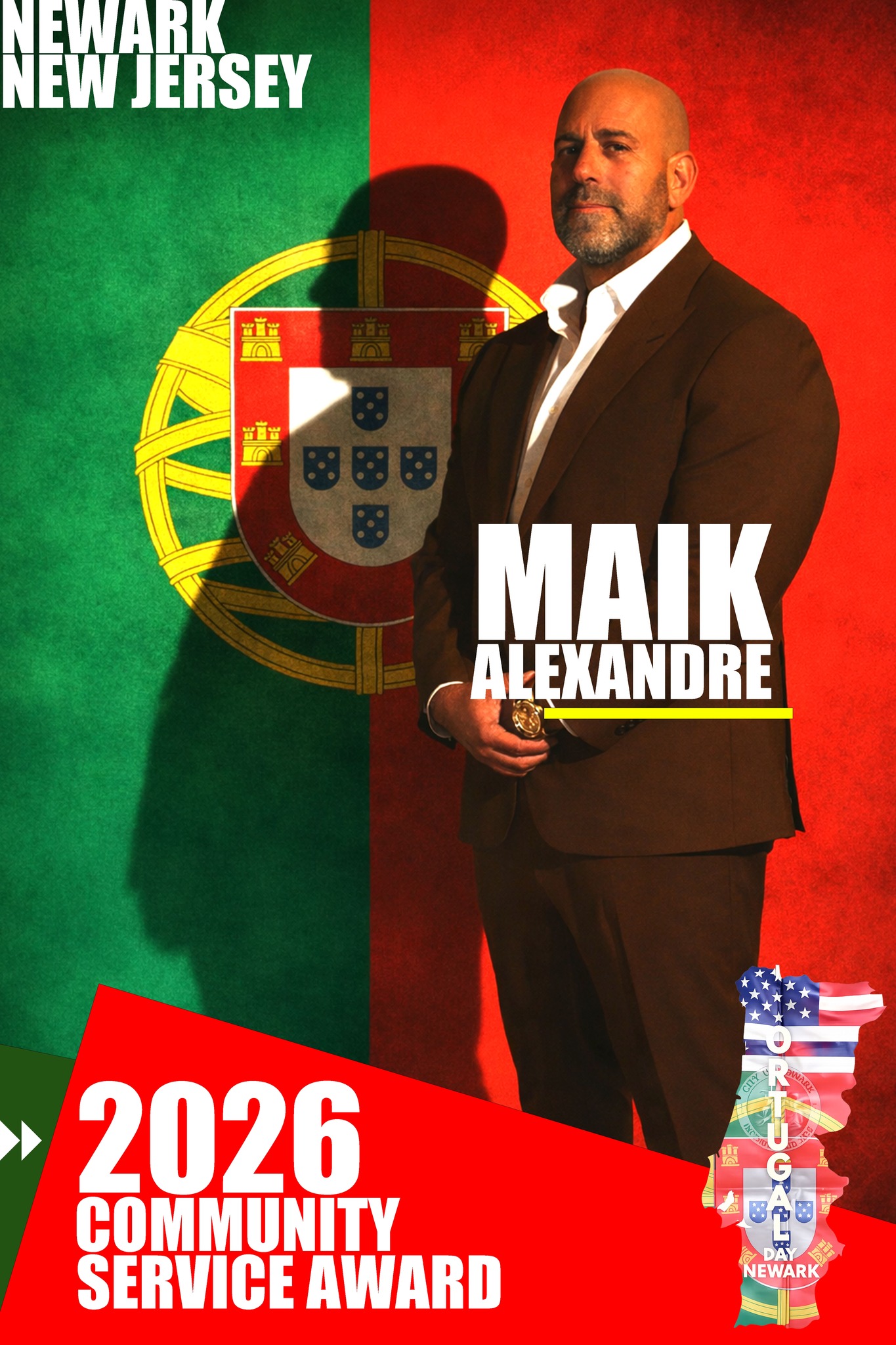 Maik Alexandre, 3rd Precinct, Newark PD, Community Service Award, Dia De Portugal Newark, 2026