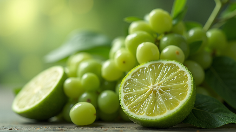 Close-up de uma garrafa de Dupappi Lime Hop com limões ao lado
