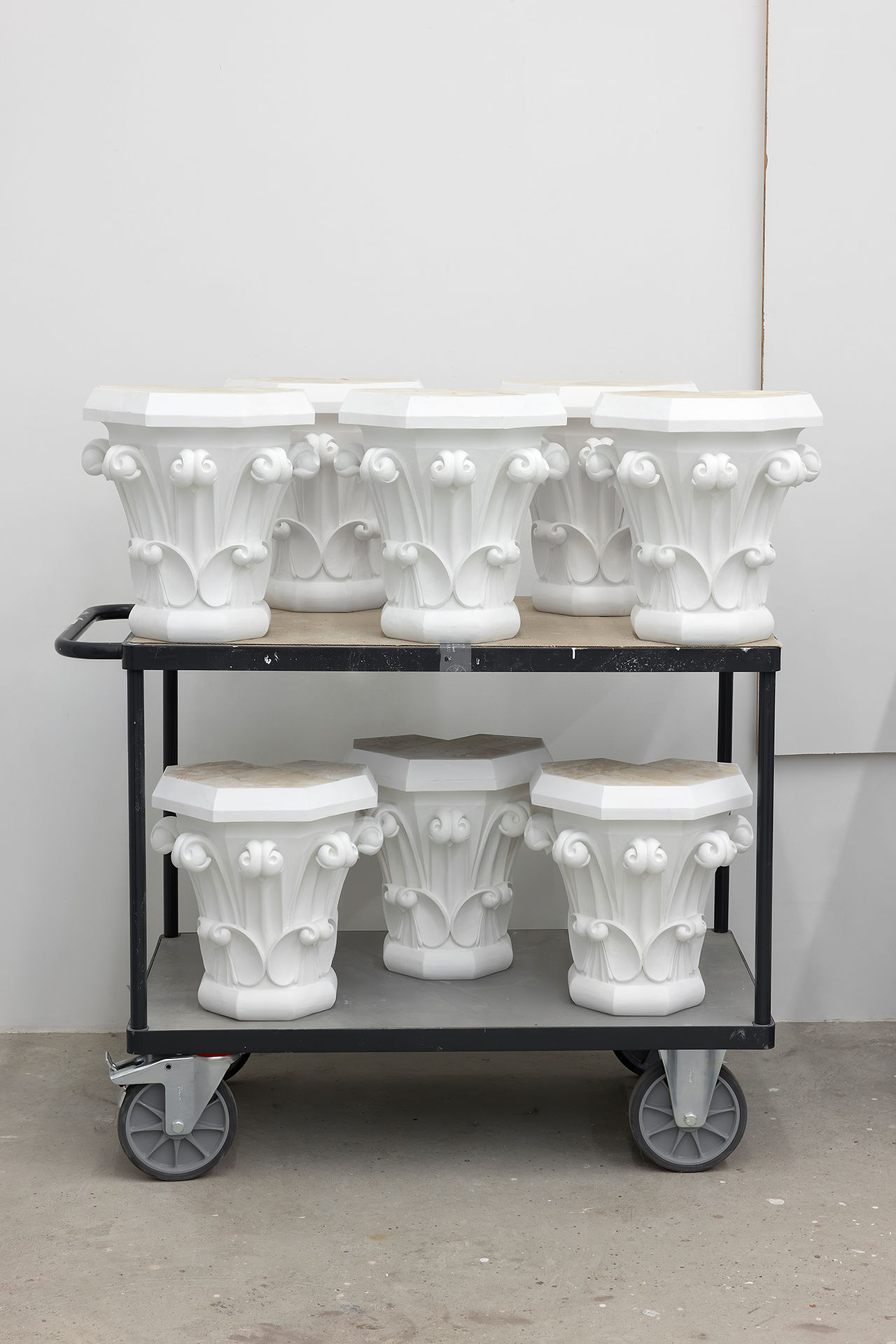 primed capitals ready for installation