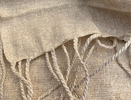 pieces of cloth with strings attached