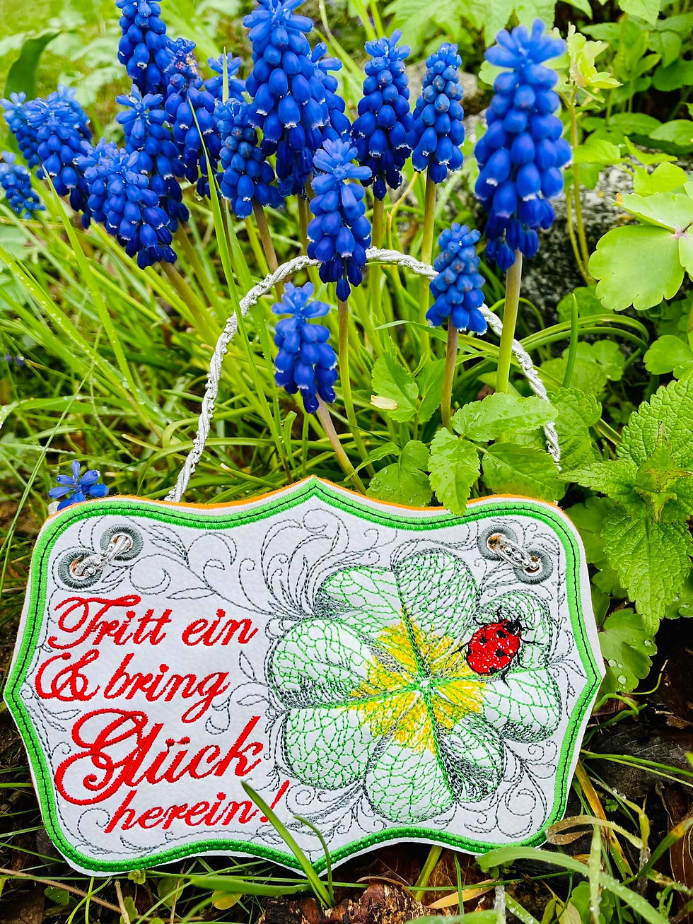 Miniaturbild: ITH Türschild "Tritt ein & bring Glück  herein!"