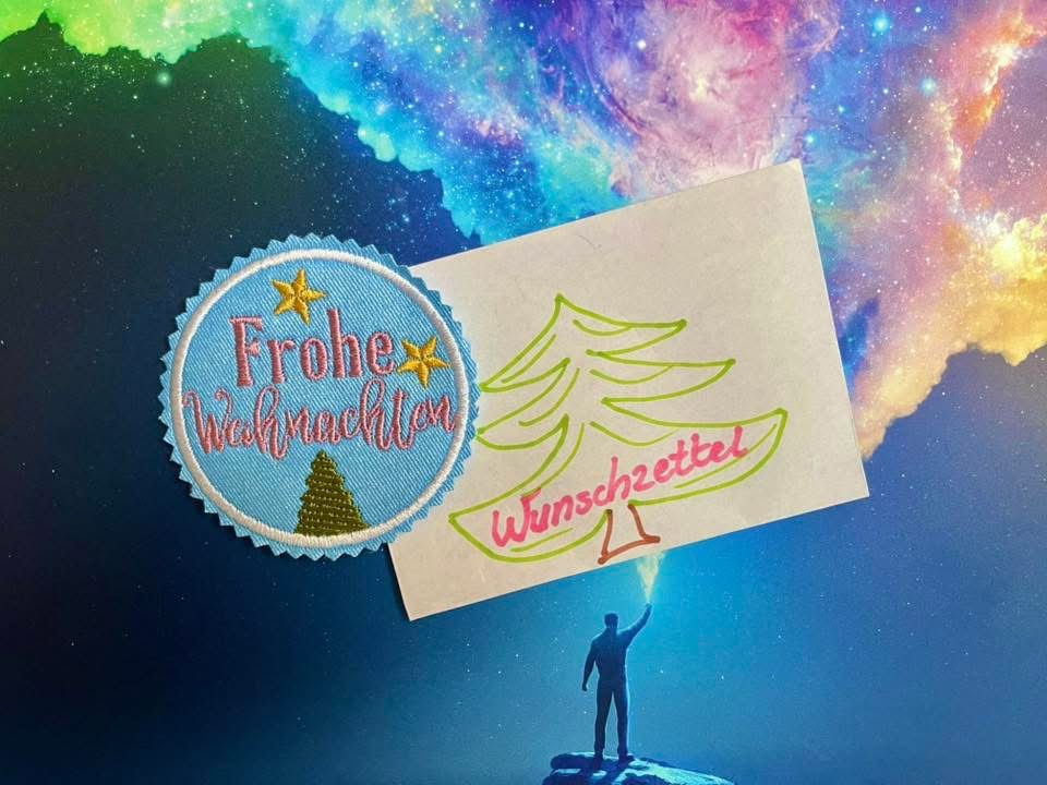 Miniaturbild: ITH Stickdatei Frohe Weihnachten für Magnete