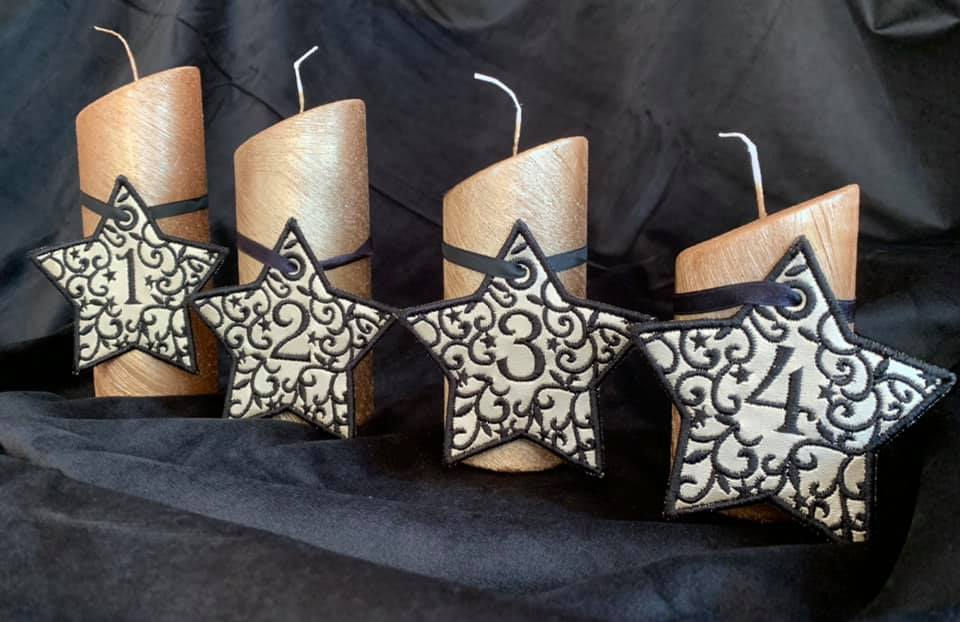 Miniaturbild: ITH Stern-Anhänger-SET 1 bis 4 für die Adventszeit