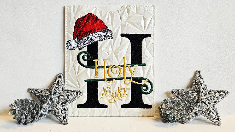 Miniaturbild: Stickdatei Santa-Split-Monogramm "H" mit freiem Textbereich