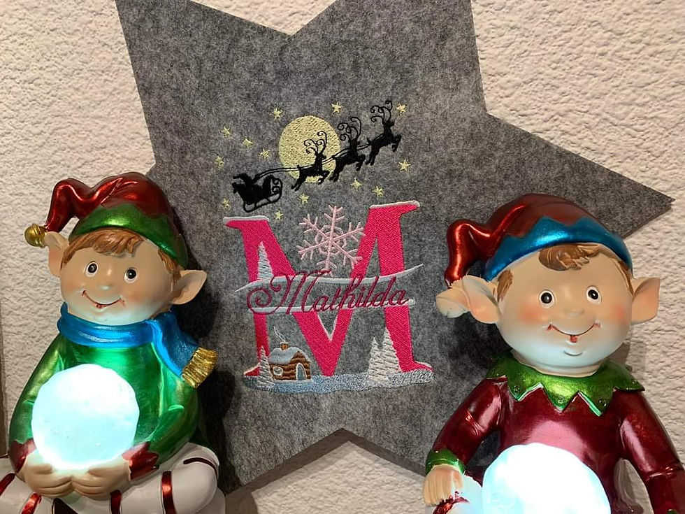 Miniaturbild: Christmas-Split-Monogramm "M" mit freiem Textbereich