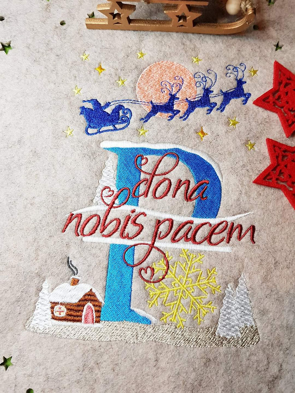 Miniaturbild: Christmas-Split-Monogramm "P" mit freiem Textbereich