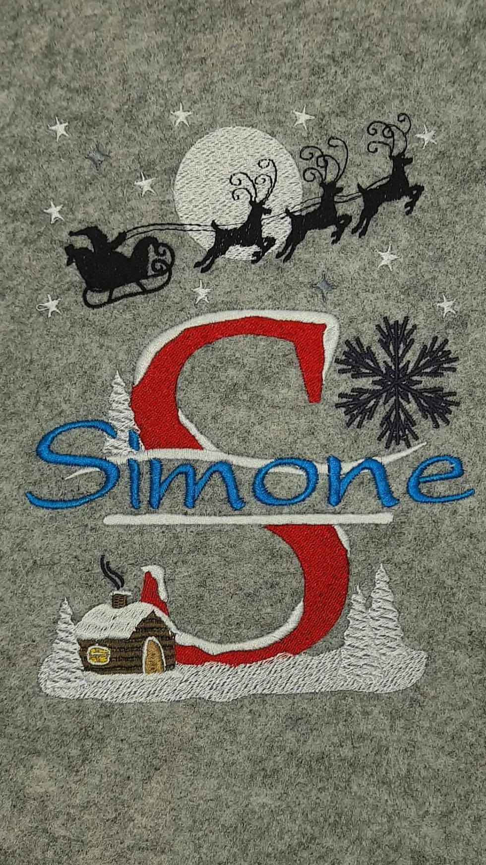 Miniaturbild: Christmas-Split-Monogramm "S" mit freiem Textbereich