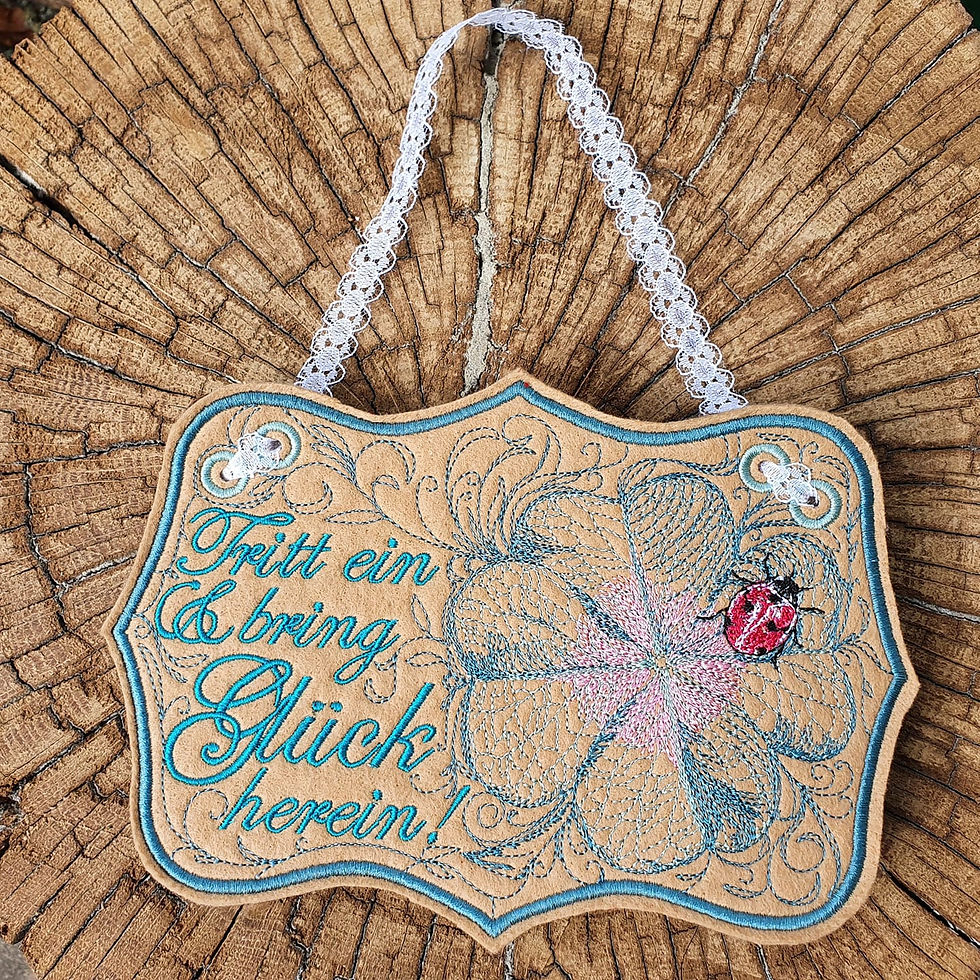 Miniaturbild: ITH Türschild "Tritt ein & bring Glück  herein!"