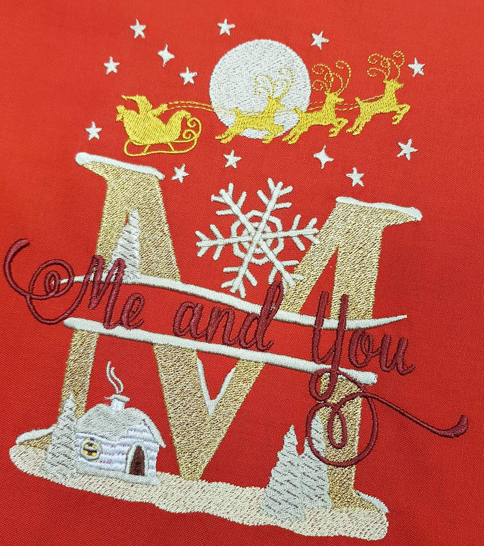 Miniaturbild: Christmas-Split-Monogramm "M" mit freiem Textbereich