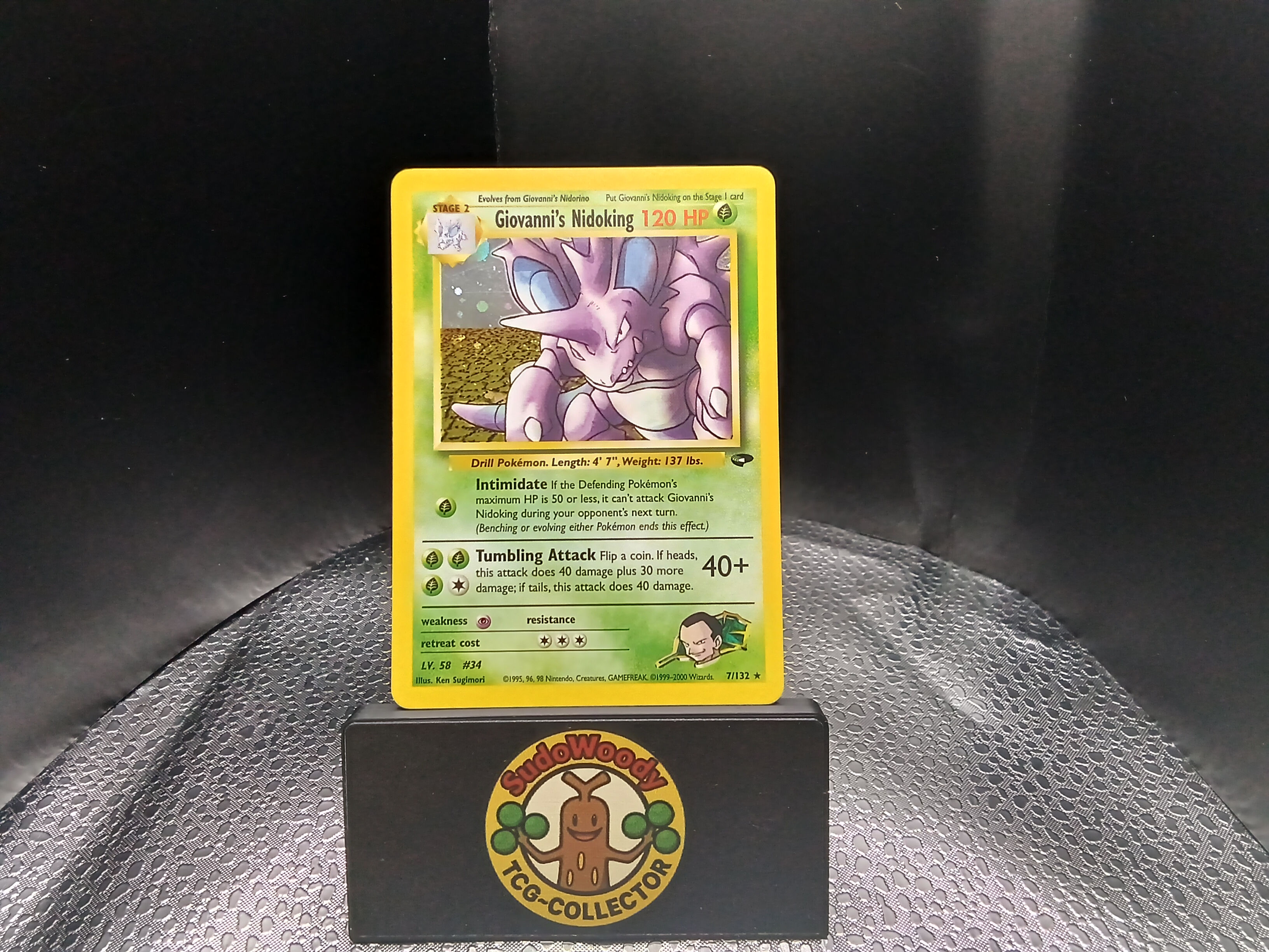Giovanni's Nidoking Holo Rare Card 7/132 Gym Challenge
