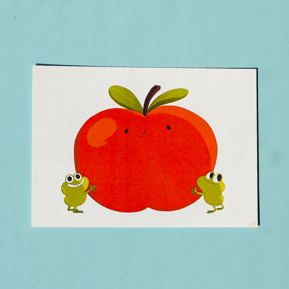 Apple & Frogs Card