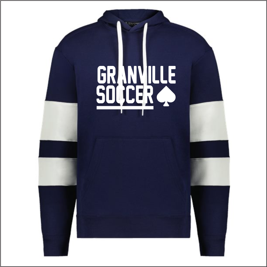GvilleSoccer26 Navy/White Holloway Unisex Jackson Way Hooded Sweatshirt
