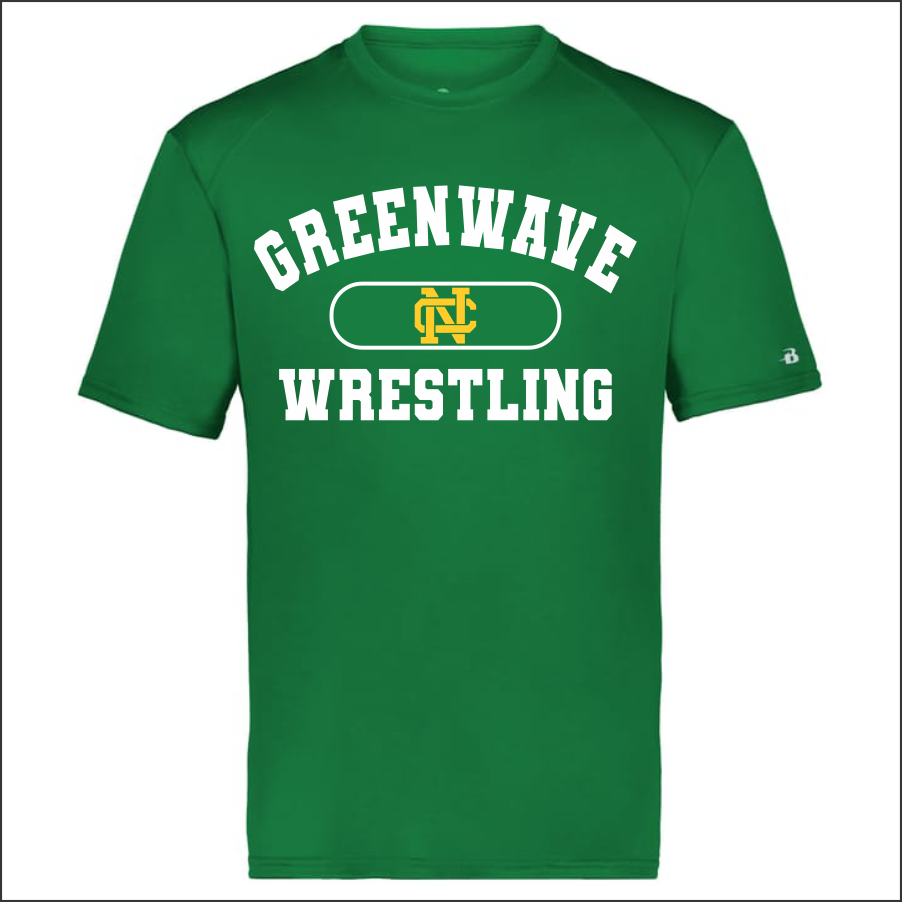 NCWrestling Design 1Green Men's B-Core Sport Shoulders T-Shirt