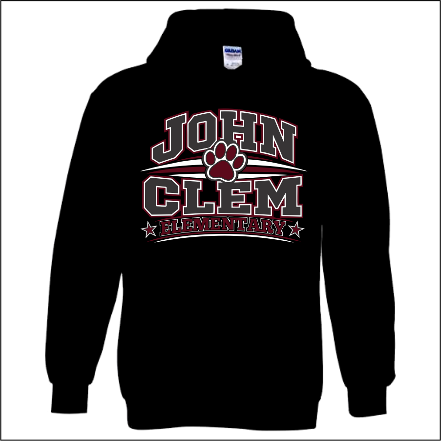 JohnClem2026 Black 50/50 Hooded Sweatshirt