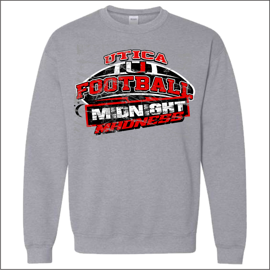 UticaMidnightMadness Grey 50/50 Crew Neck Sweatshirt