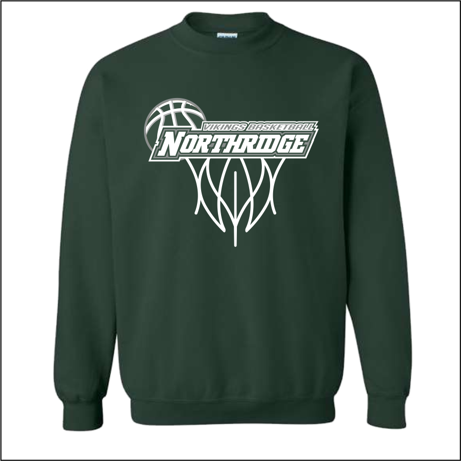 NYAABasketball Design1 Dk Green 50/50 Crew Neck Sweatshirt