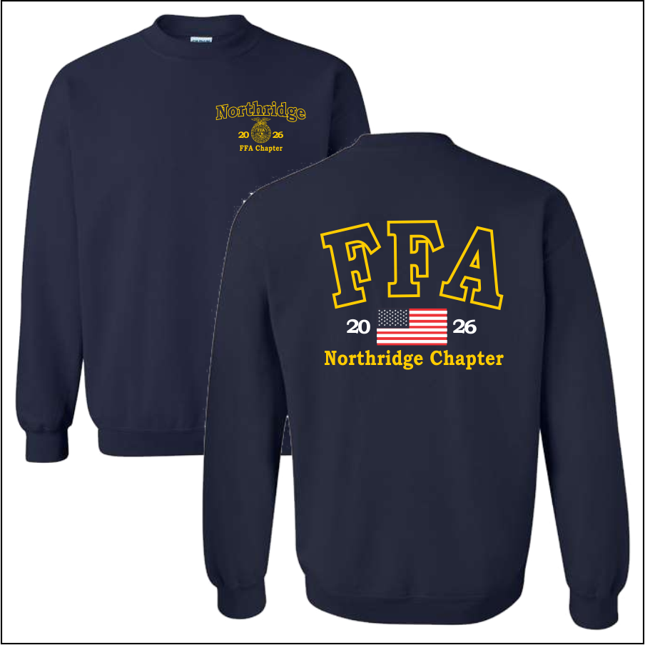 NorthridgeFFA26 Navy 50/50 Crew Neck Sweatshirt
