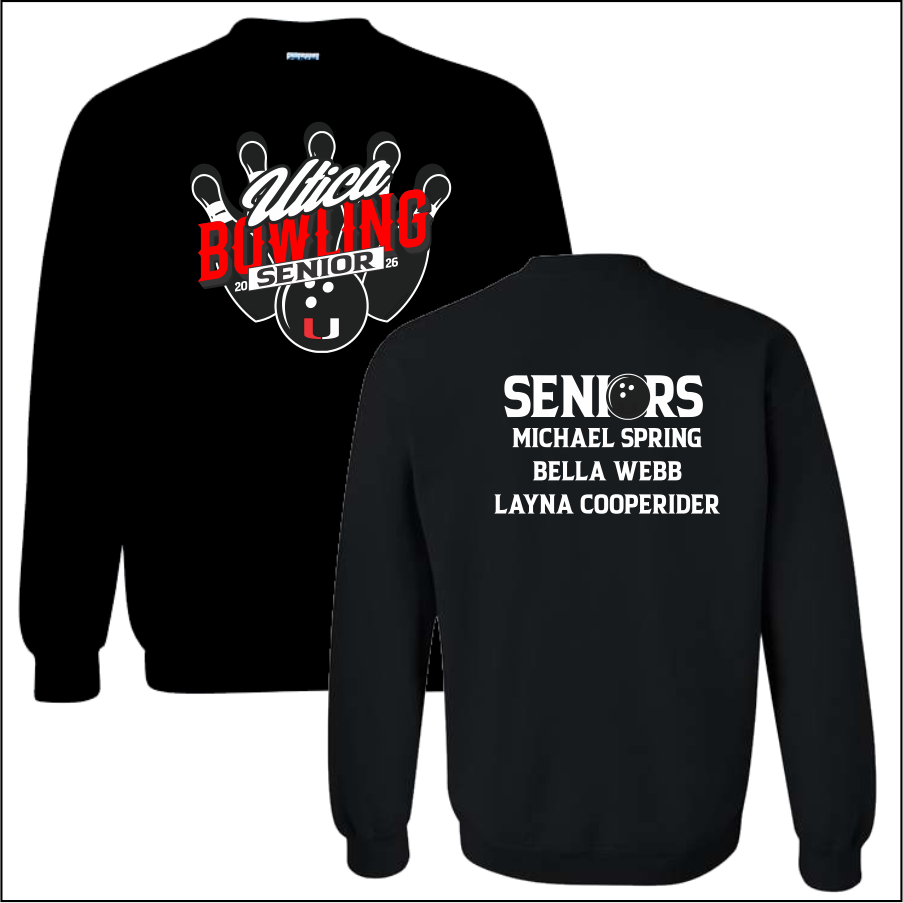 UticaBowlingSrs2026 Black 50/50 Crew Neck Sweatshirt