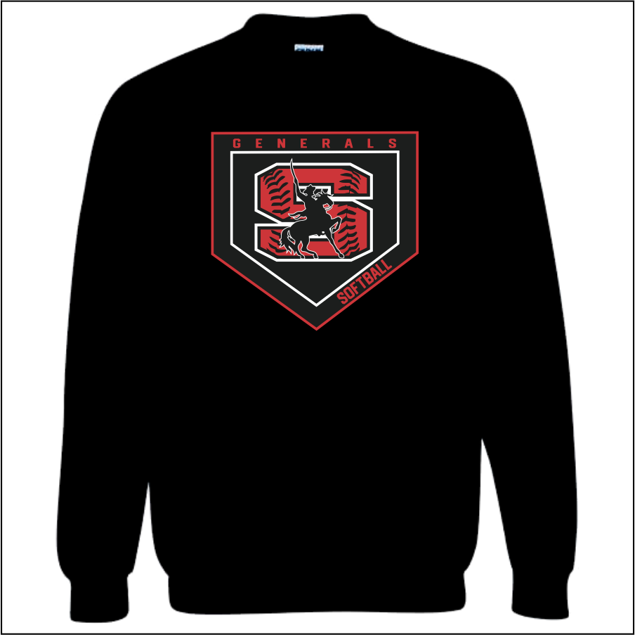 SheridanSoftball26 Black 50/50 Crew Neck Sweatshirt