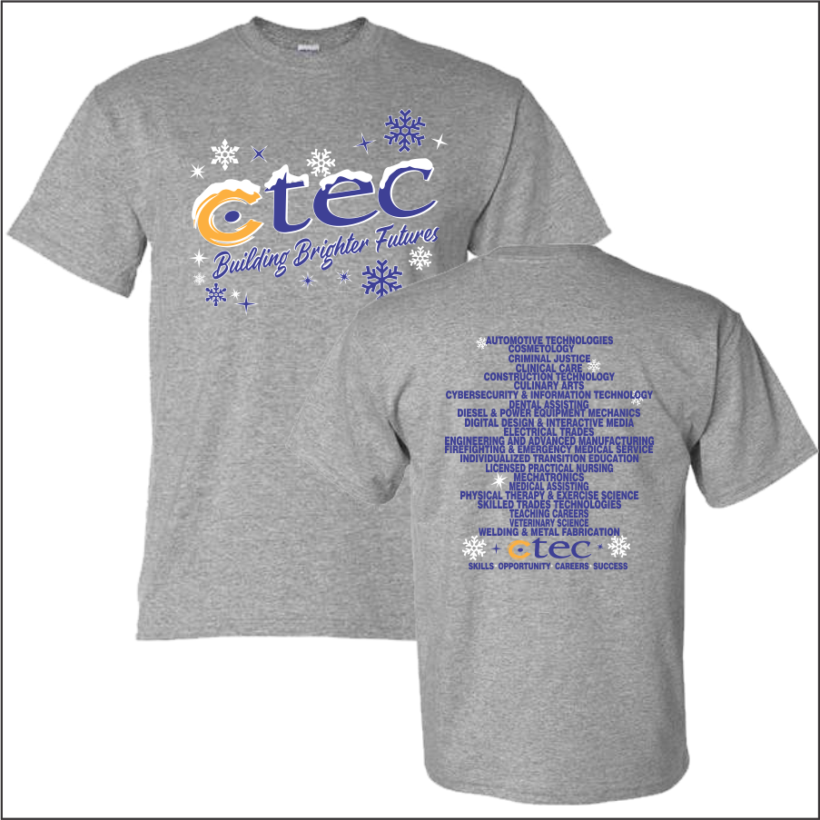 CTECFallSale Student Design Grey 50/50 Tshirt