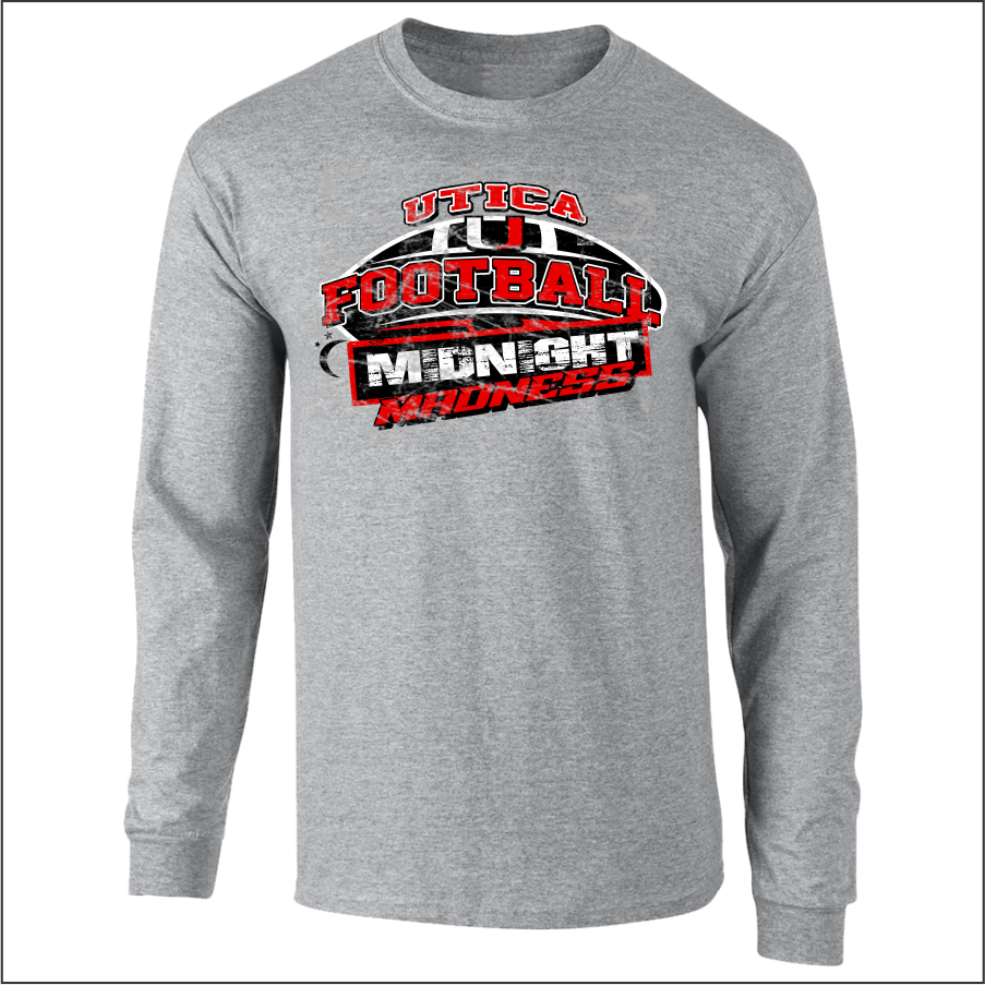 UticaMidnightMadness Grey 50/50 Long Sleeve Tshirt