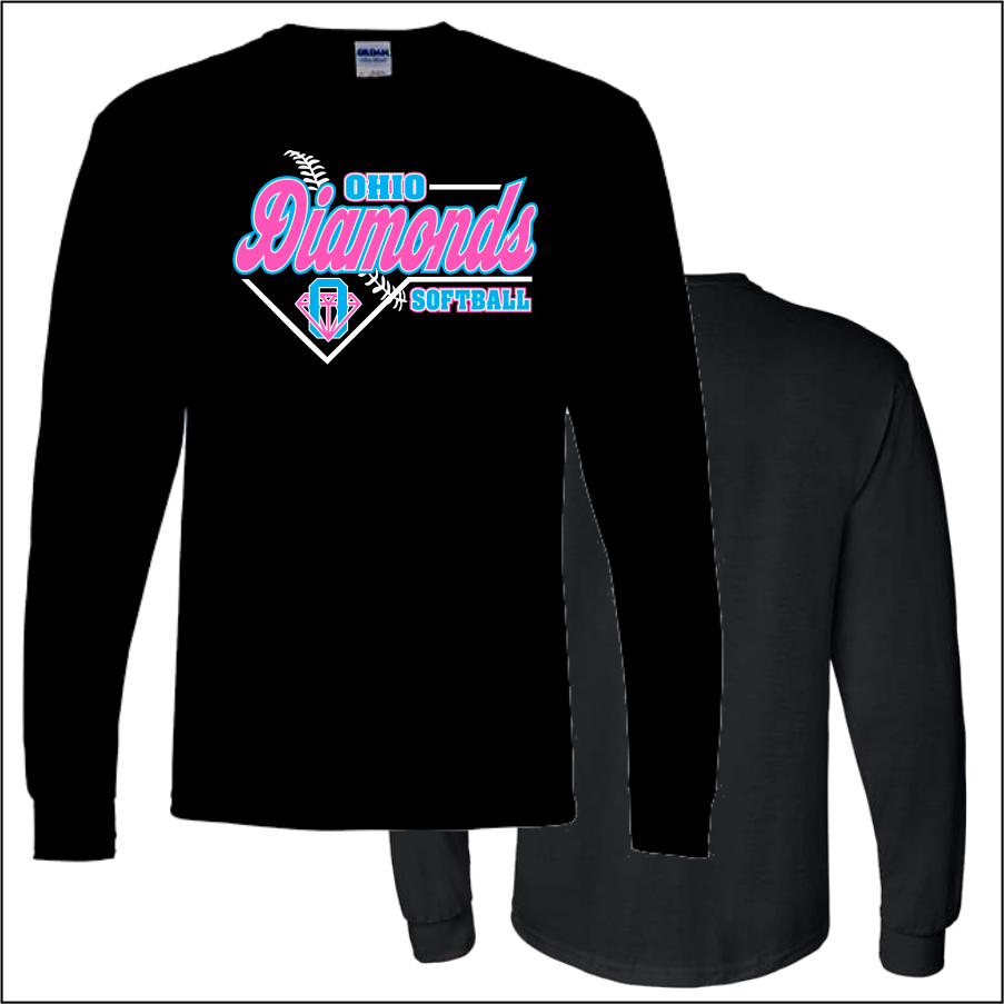 DiamondsSB226 Black 50/50 Long Sleeve Tshirt