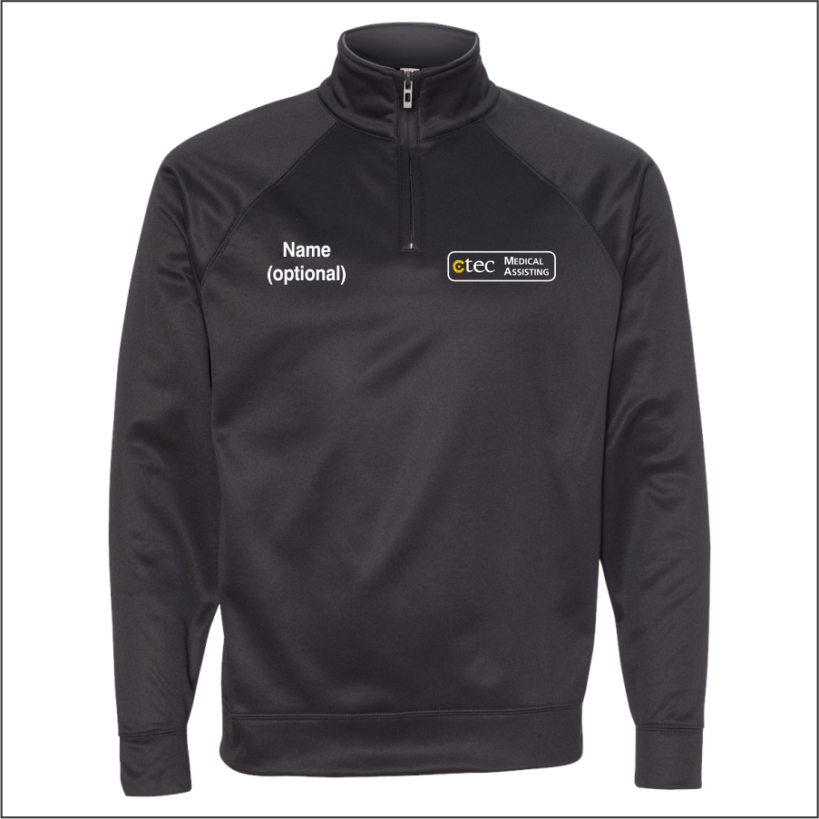 MedicalAssisting Performance Fleece Black 1/4 Pullover