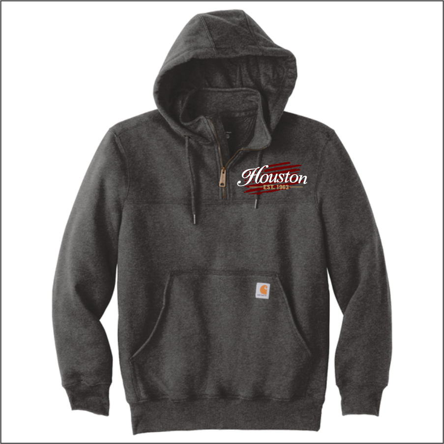 HP26 Pewter Carhartt Embroidery Heavyweight Hooded Zip Mock Sweatshirt