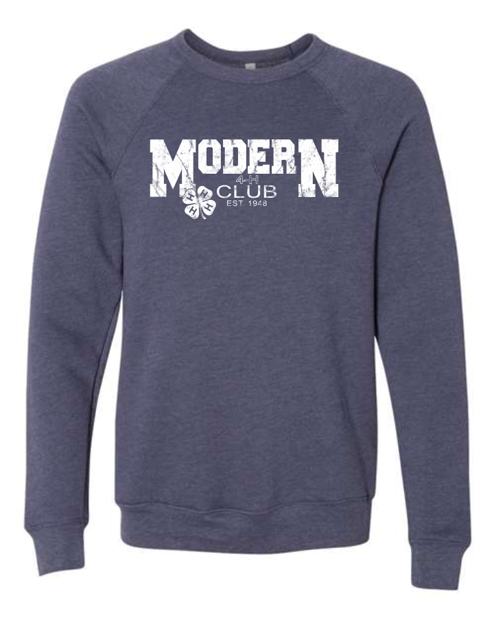 Modern4H24 Heather Navy Sponge Raglan Crew Neck Sweatshirt