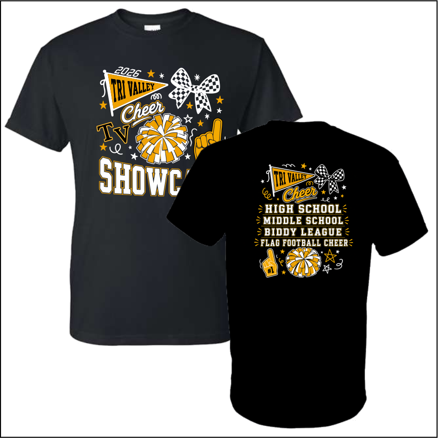 TriValleyCheer82026 Black 50/50 Tshirt