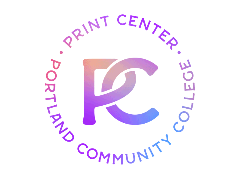 Typographical logo with animated colors moving throughout the subject.
