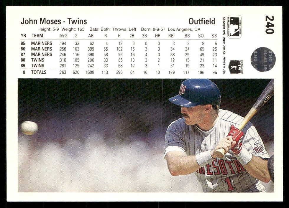 Thumbnail: 1990 Upper Deck #240 John Moses