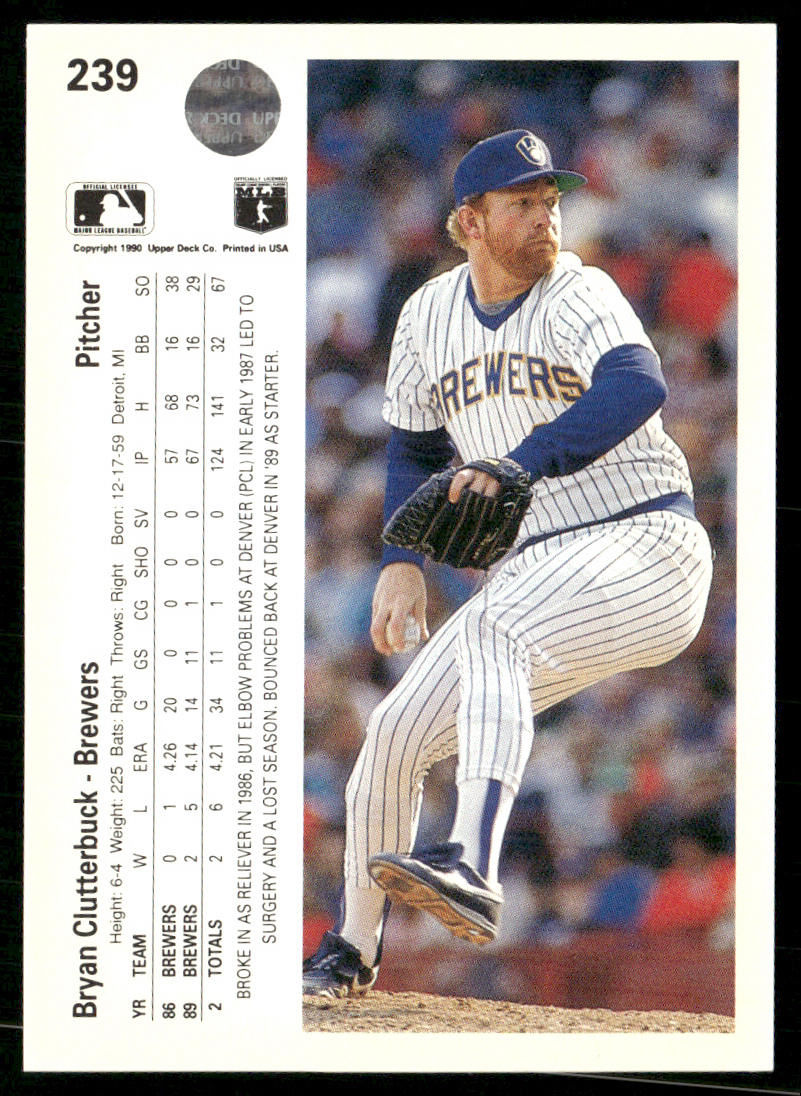Thumbnail: 1990 Upper Deck #239 Bryan Clutterbuck