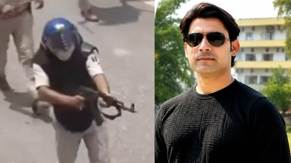 Bihar transfers 18 senior IPS officers amid controversies over Bharat Tiwari encounter and alleged AK-47 use during Siwan student protest. (Images: L- Pallet Gun Incident, R- Bharat Tiwari)